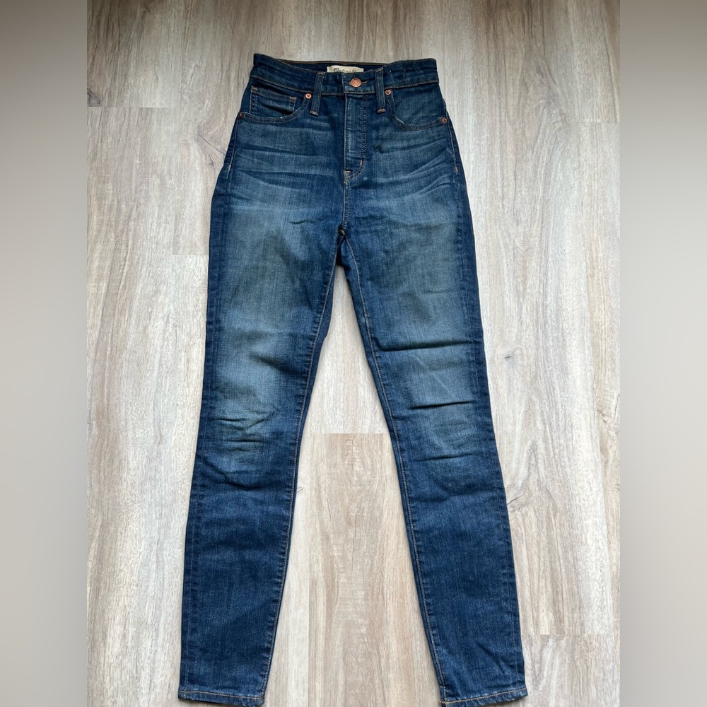 Madewell Curvy High Rise Skinny Dark Wash Jeans
